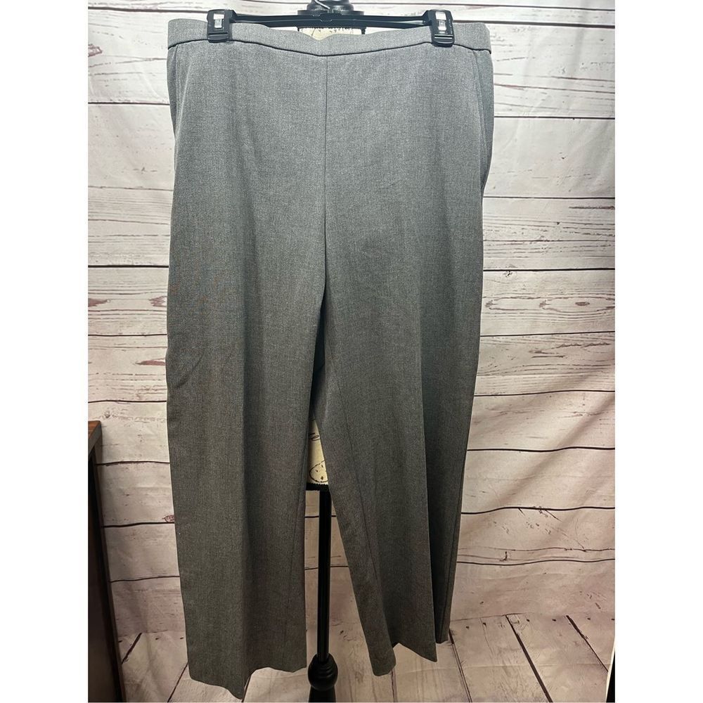 Sag Harbor Stretch Petite Grey Dress Pants Womens Size 14P Elastic Waist